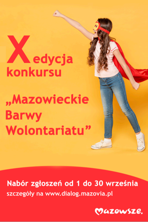Plakat promujący X edycję konkursu Barwy Wolontariatu