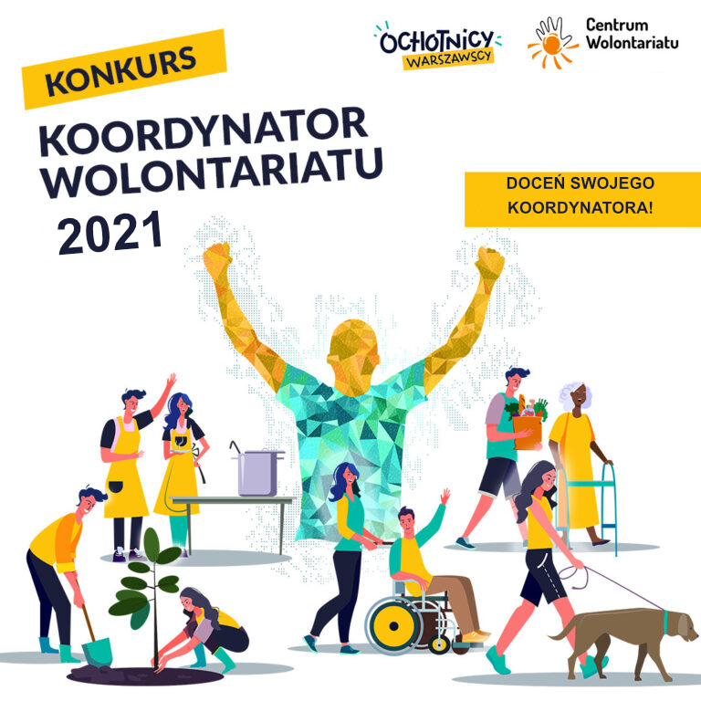 grafika promująca konkurs "Koordynator wolontariatu 2021"