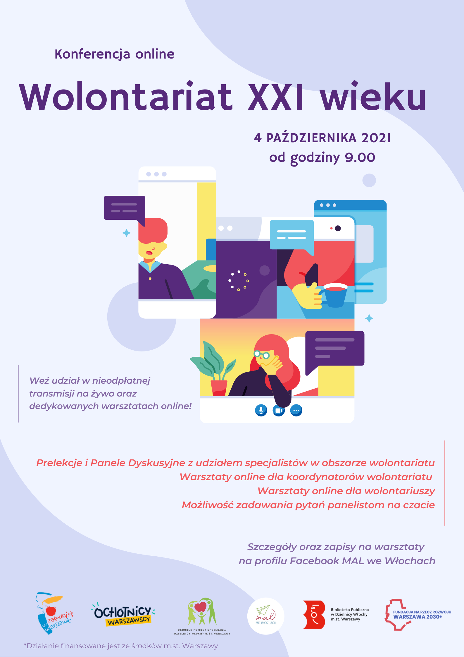 plakat promujący konferencję "Wolontariat XXI w."