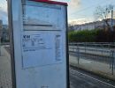 Tablica z rozkładem jazdy linii tramwajowej KW - kierunek wolontariat