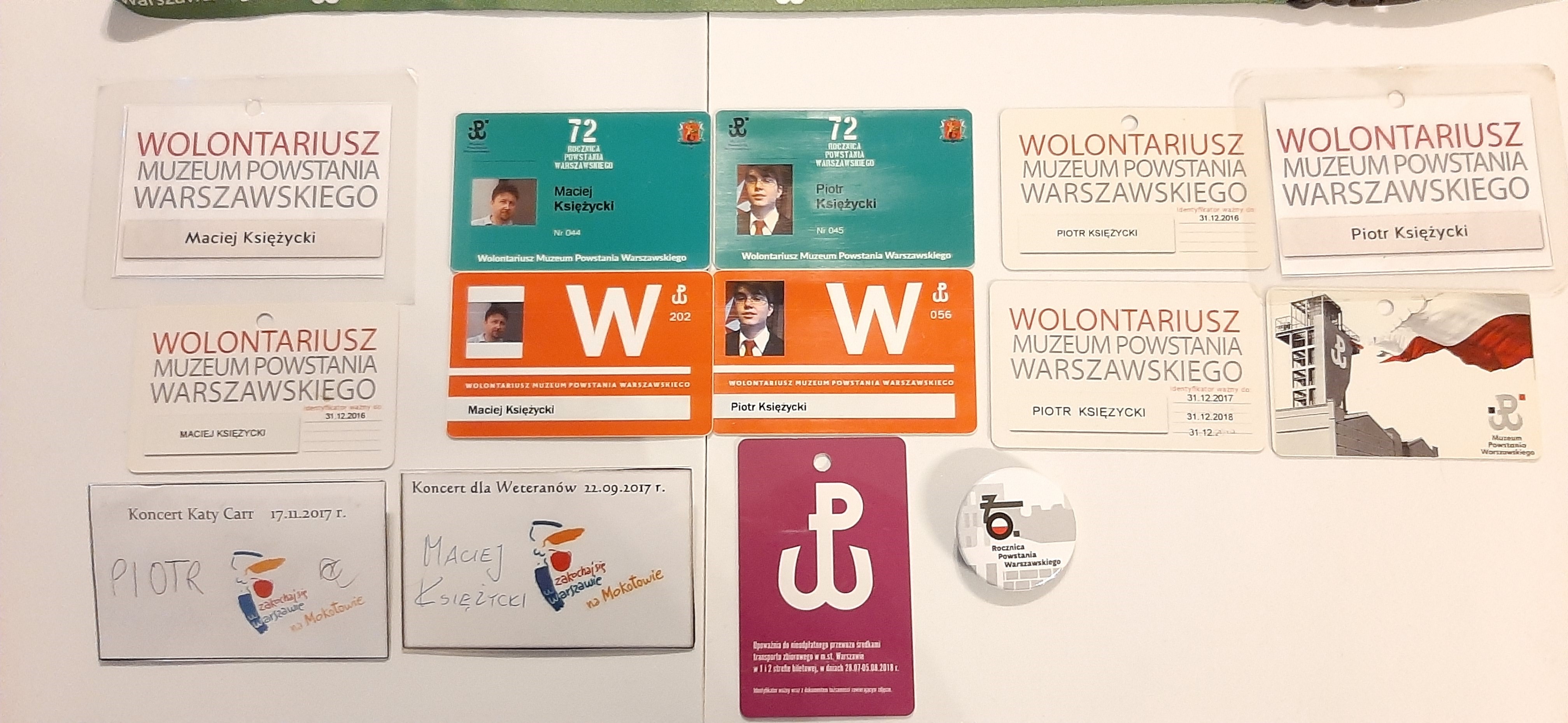 identyfikatory Macieja i Piotrka