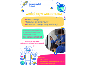 Pomoc w organizacji zajęć dla dzieci w Fundacji Uniwersytet Dzieci